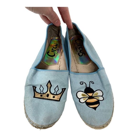 Circus by Sam Edelman Blue Queen Bee Slip On Espadrille Loafer Shoe - Picture 2 of 8